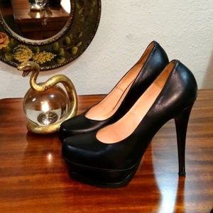Nando Muzi Italia Black Leather Platforms 37